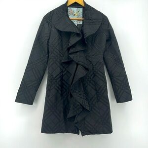 Anthropologie Tabitha Dusk Ruffled Coat Size 0